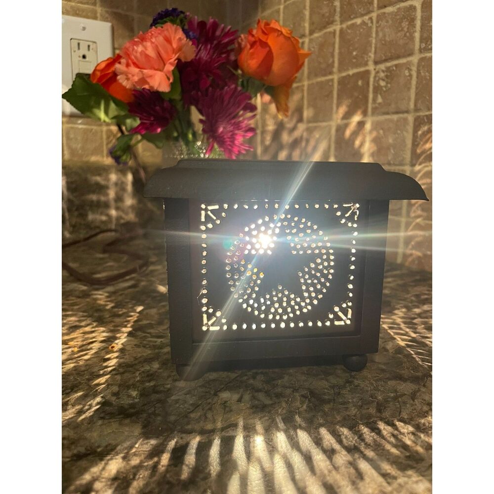primitive punched metal star box night light
